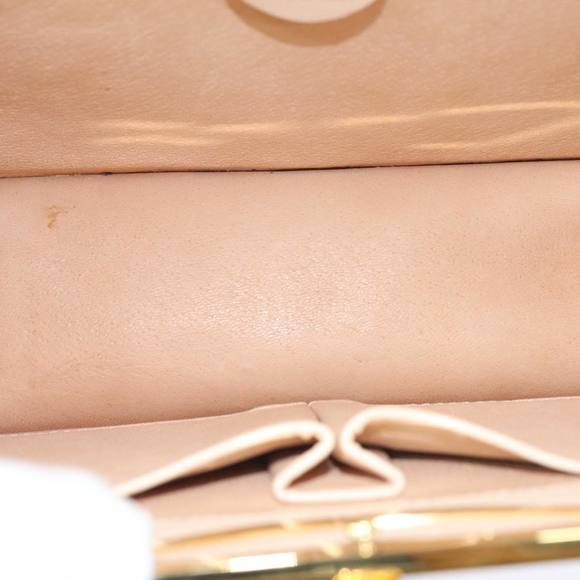 CELINE Hand Bag Leather 2way Cream Gold Auth 91296 - Picture 10 of 16